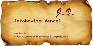 Jakobovits Vencel névjegykártya